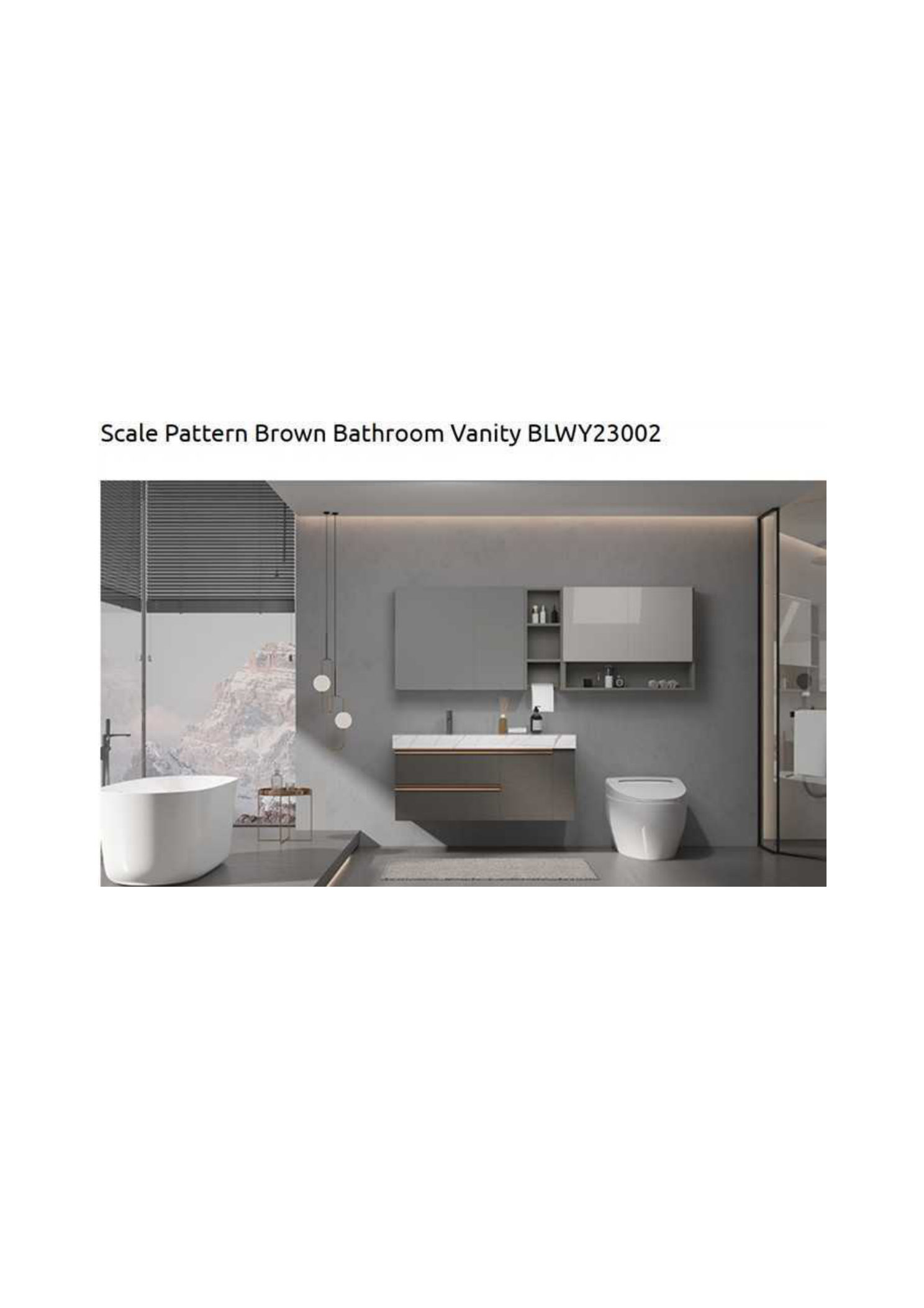 Scale Pattern Brown Bathroom Vanity BLWY23002
