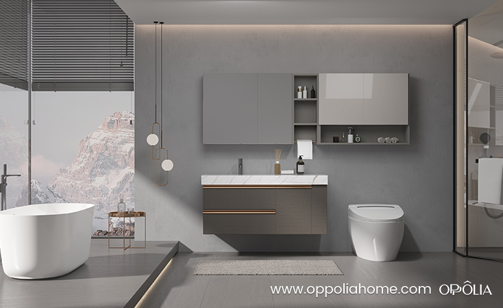 Scale Pattern Brown Bathroom Vanity BLWY23002