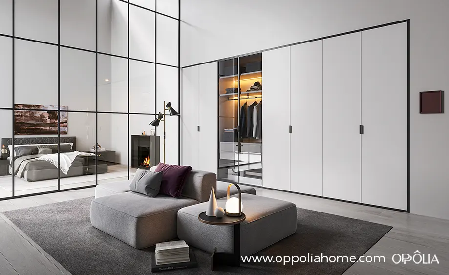 Modern White Minimalist Wardrobe Design OBW23-L06