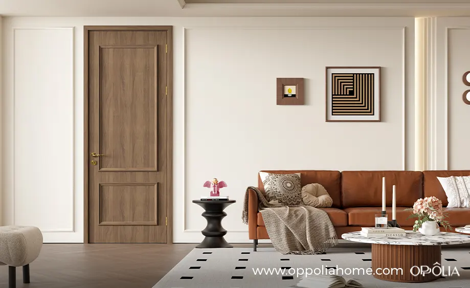 Brown Walnut Shaker Style WPC Door - YDM003D