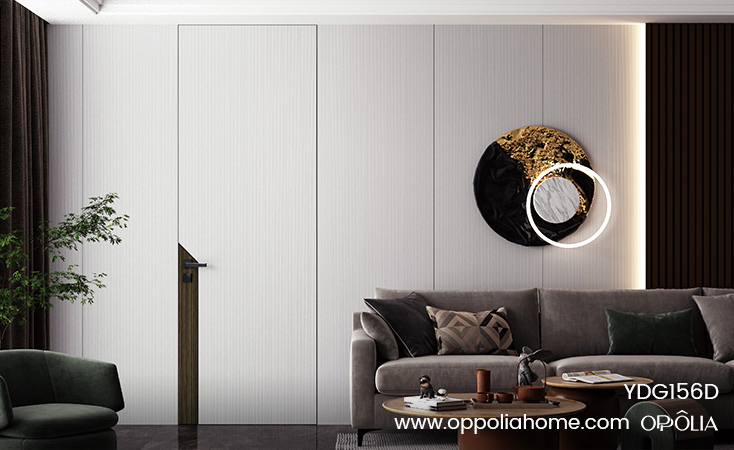 Modern White Flush-to-wall Interior Door YDG156D