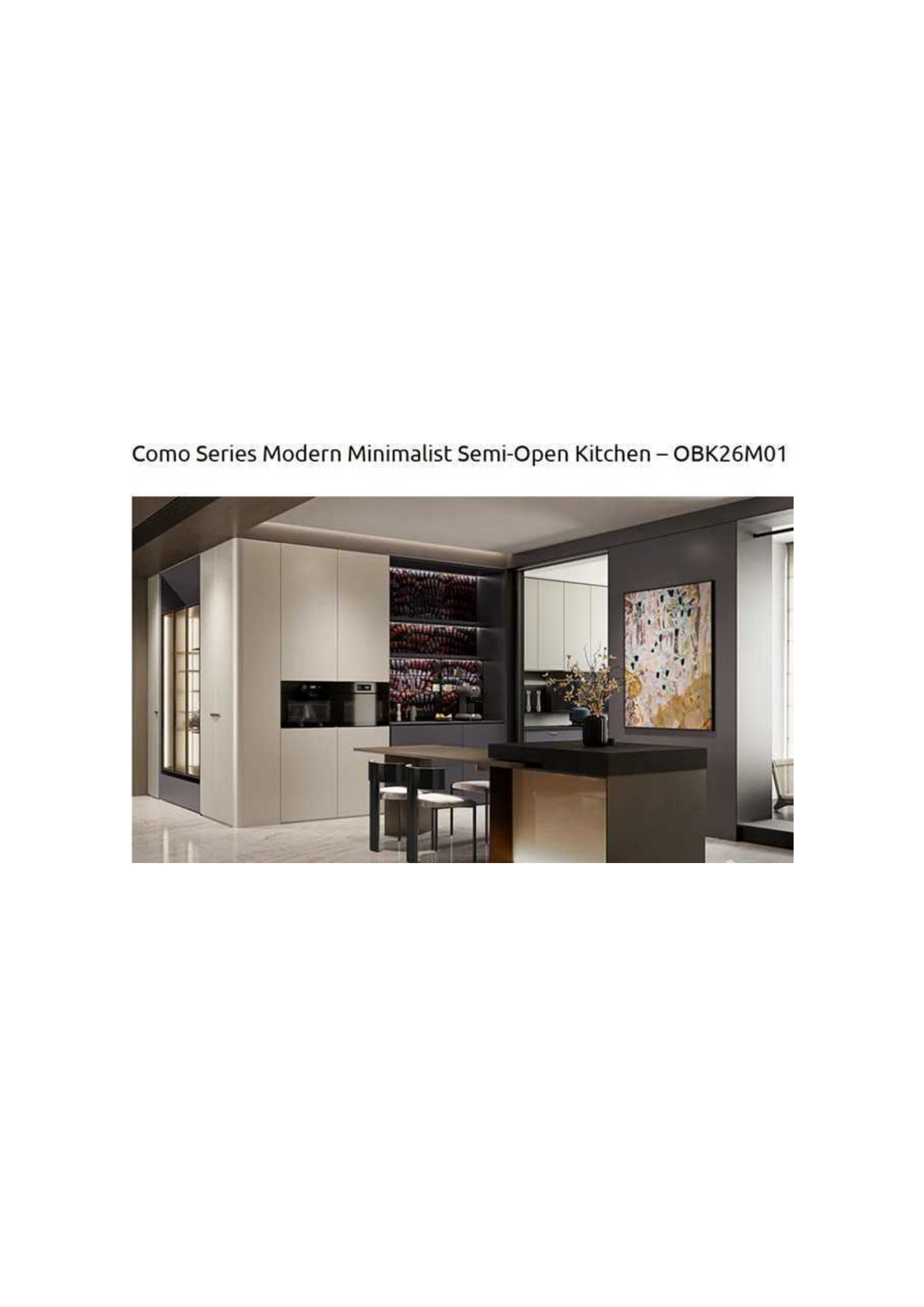 Como Series Modern Minimalist Semi-Open Kitchen OBK26M01
