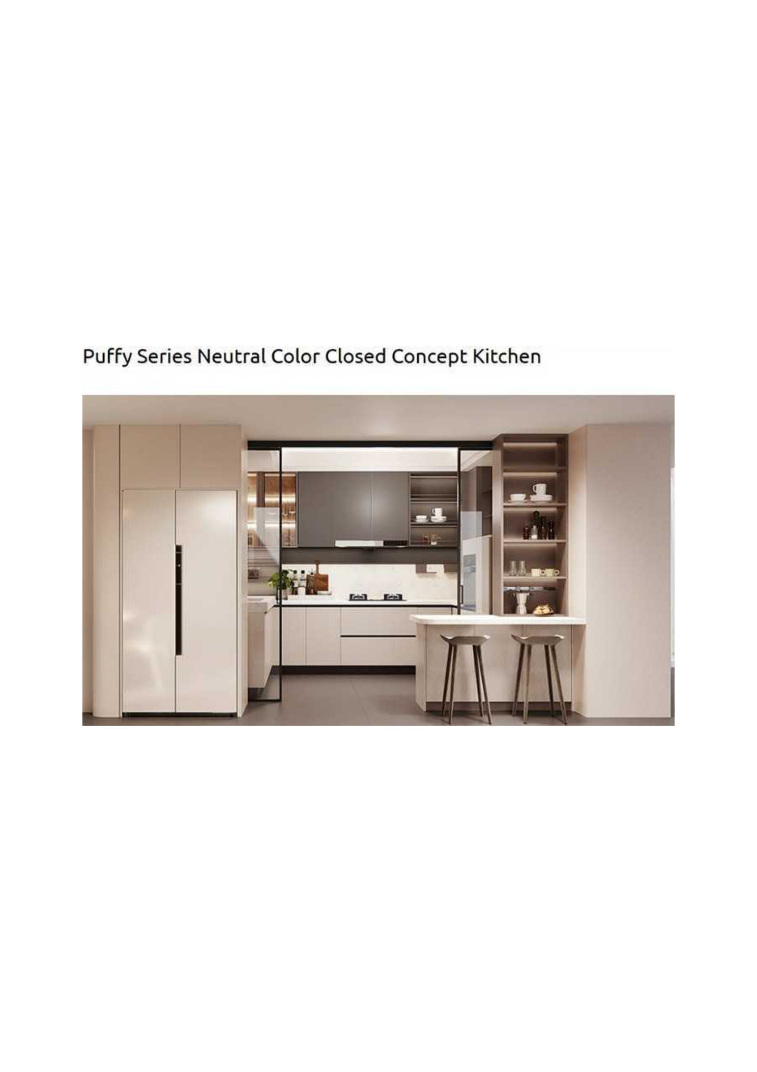 Puffy Series Neutral Closed-Concept Kitchen