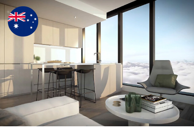 All White Kitchen Project in 108 Tower, Melbourne, Australia