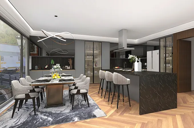 Contemporary Grey Custom Cabinet Whole-House Project in Bogota, Colombia