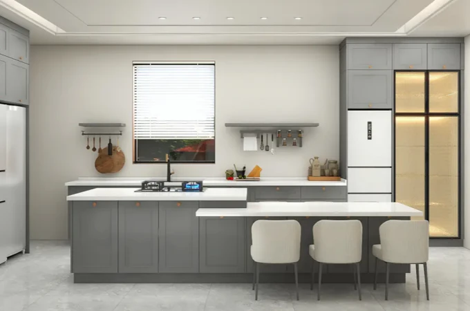 Modern Grey Shaker Custom Cabinets Project in Lusaka, Zambia