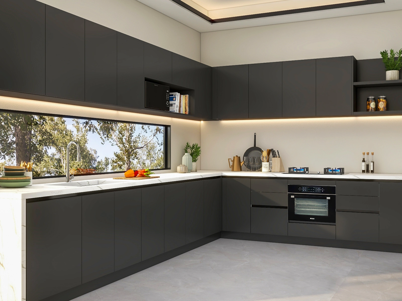 Modern Whole-House Black Cabinet Customization Project, Perth, Australia