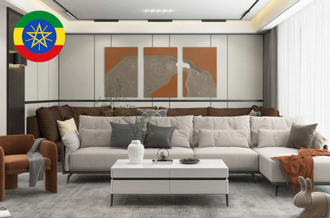 White and Wood Full House Furnishing Project in Ethiopia