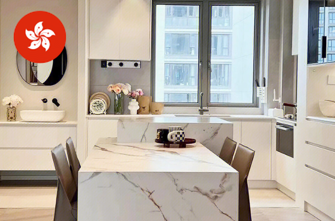White Kitchen Project for Small Apartment in Hong Kong