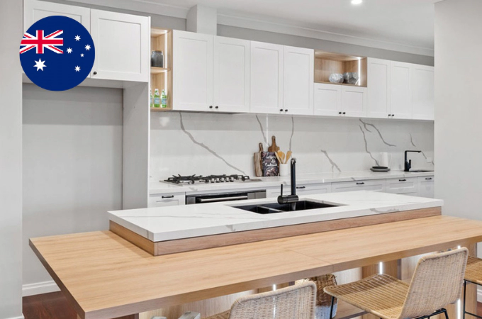 White Shaker Kitchen and Bathroom Project in Perth, Australia