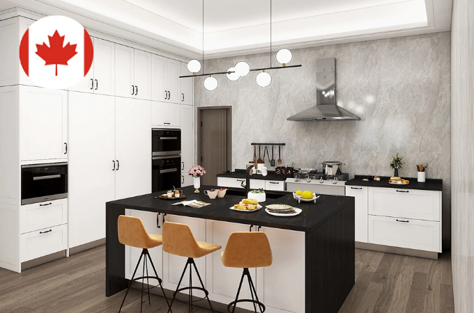 Whole House Modern White Cabinet Customized Home Case, Mississauga, Canada